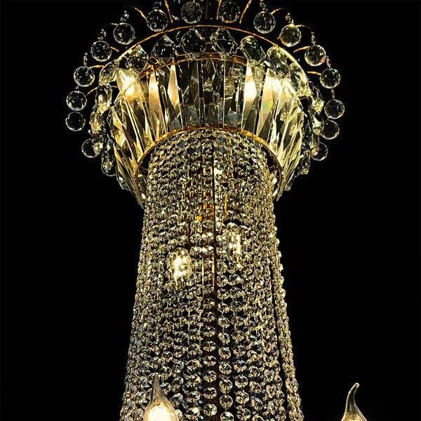 Extra Large European-style Multi-layers Candle Luxury Crystal Chandelier Gold Art Foyer/Staircase Decorative Light Fixture Chandeliers Kevinstudiolives   