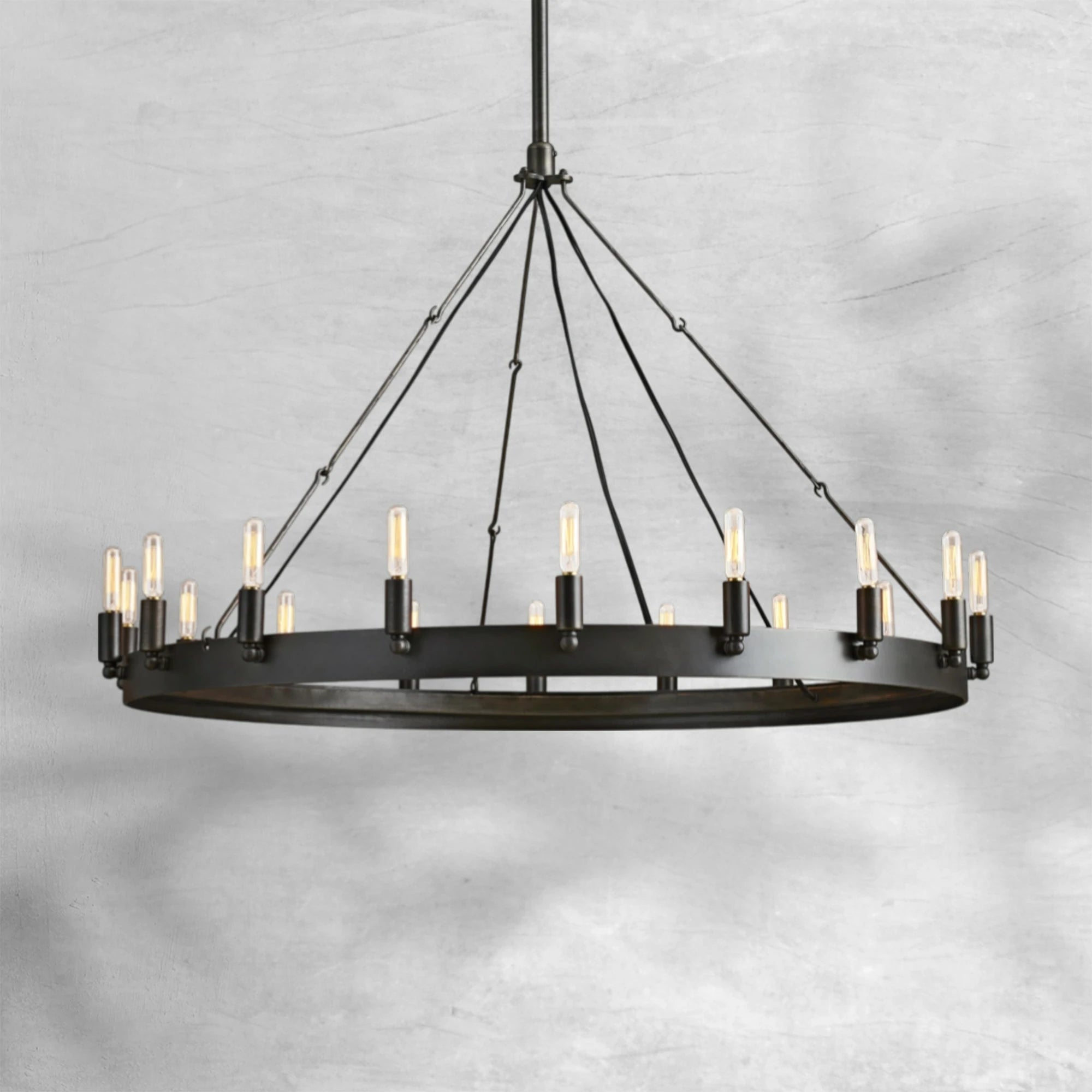 Camina Vintage Filament Round Chandelier 26"/38"/50"/73"