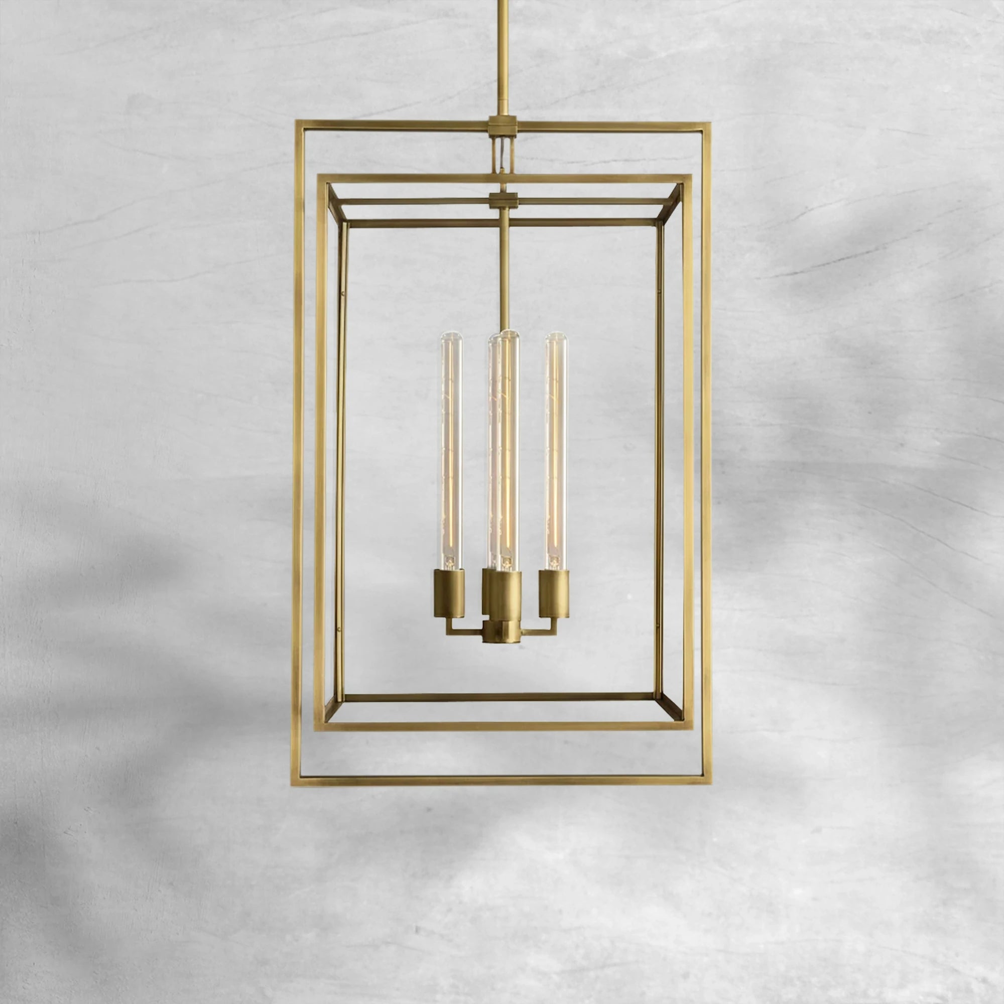 Baker Glass Lantern Modern Pendant 26"34"