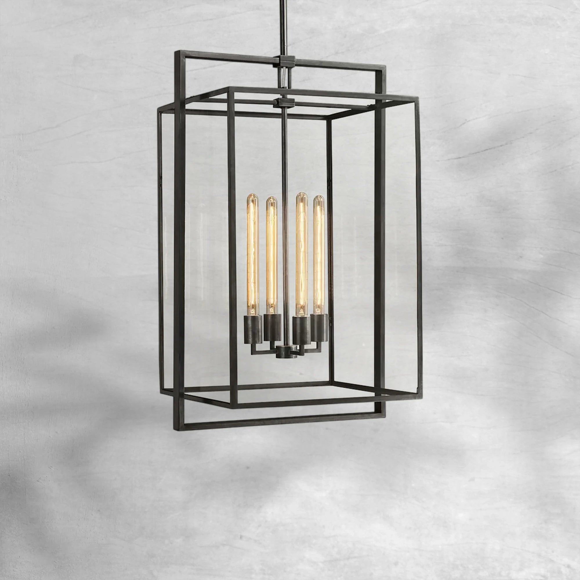 Baker Glass Lantern Modern Pendant 26"34"