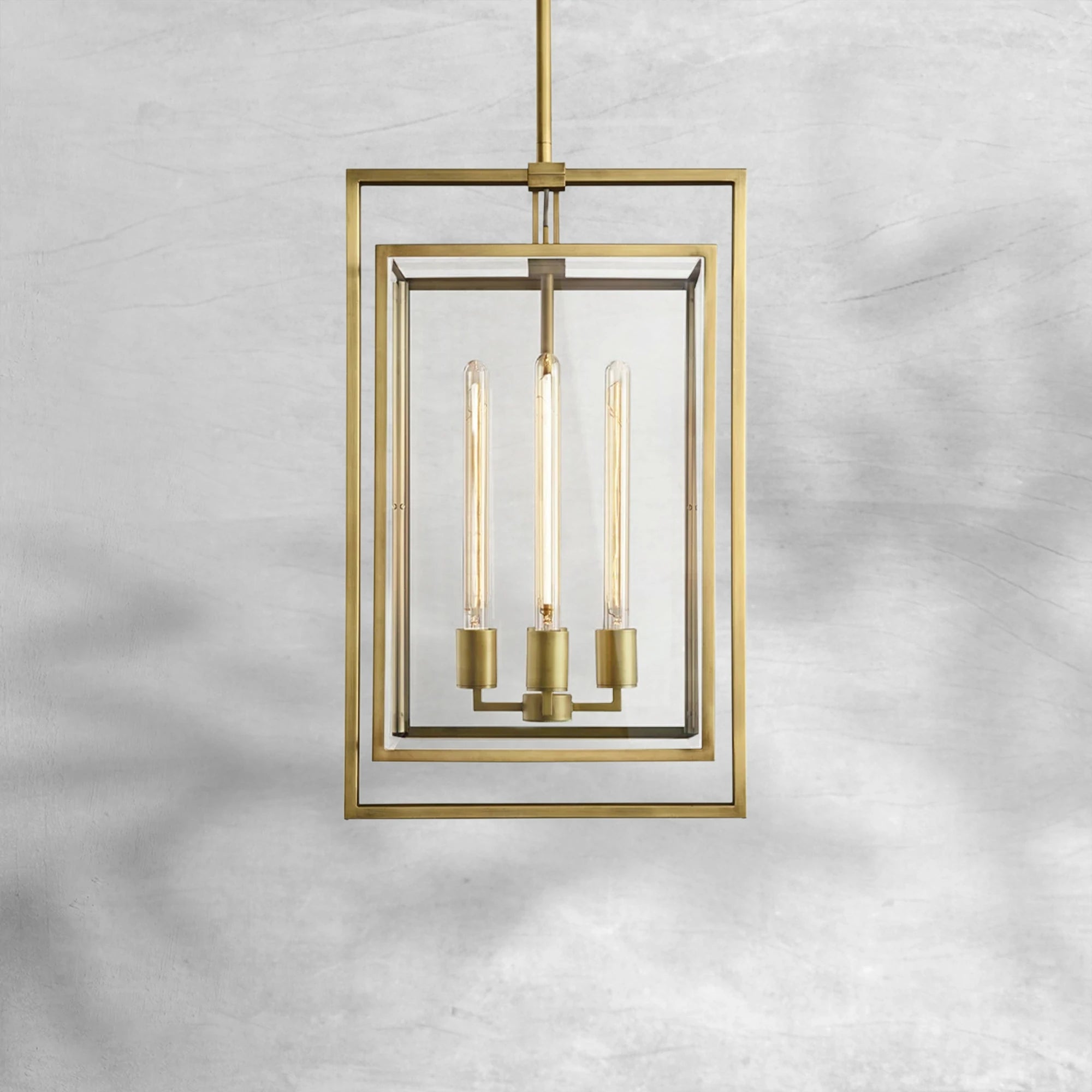Baker Glass Lantern Modern Pendant 26"34"