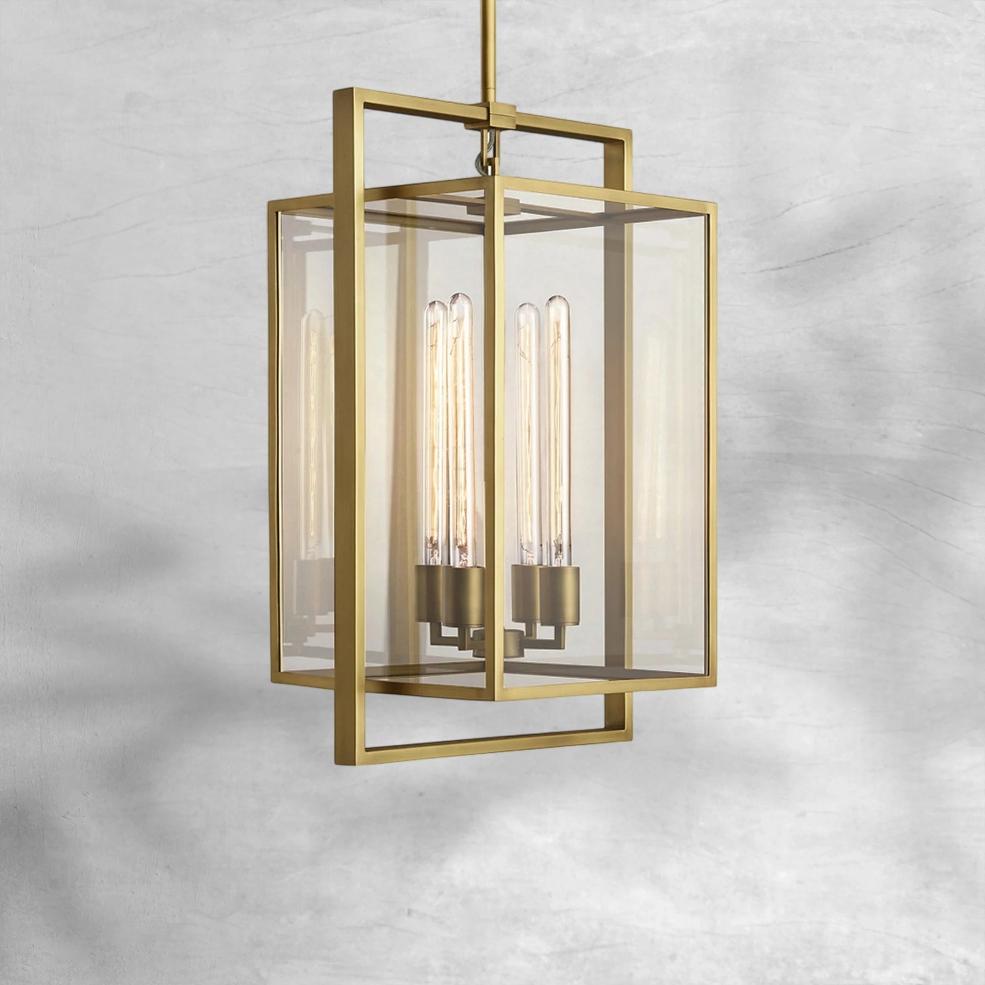 Baker Glass Lantern Modern Pendant 26"34"