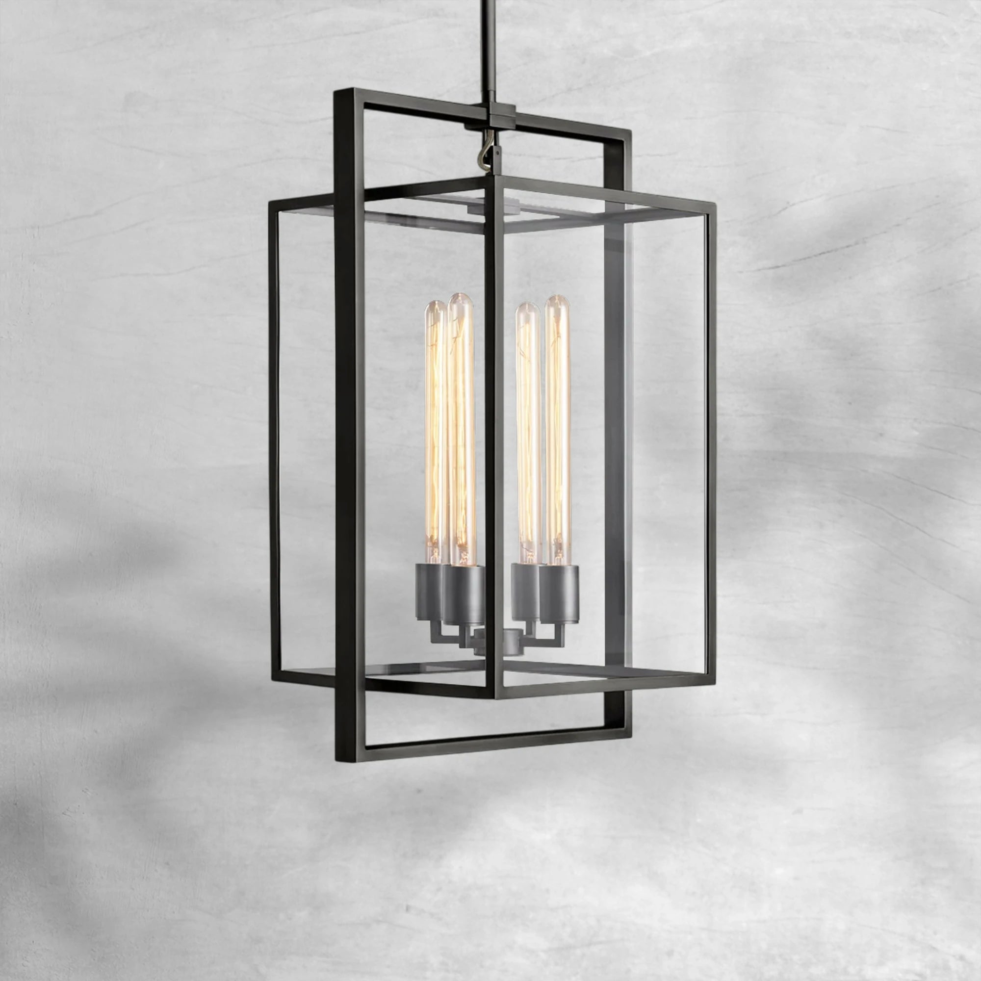 Baker Glass Lantern Modern Pendant 26"34"