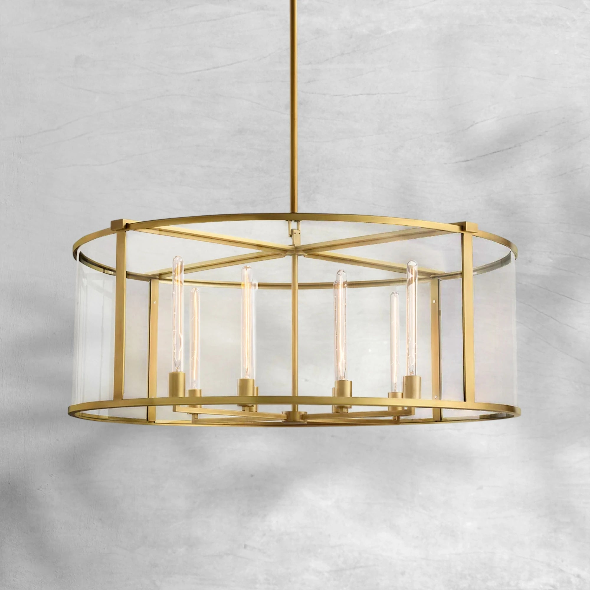 Baker Glass Lantern Modern Round Chandelier 33"44"55"