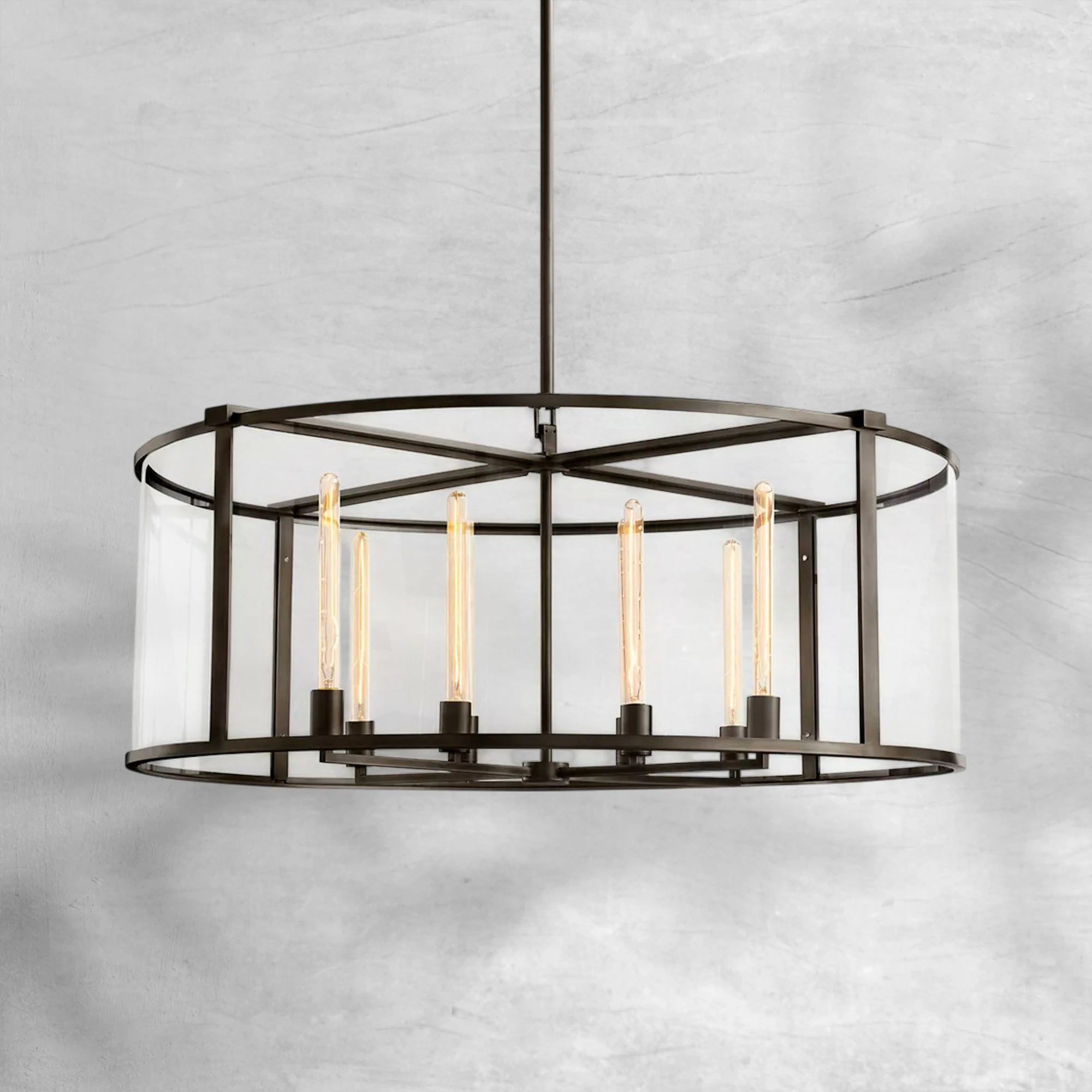 Baker Glass Lantern Modern Round Chandelier 33"44"55"