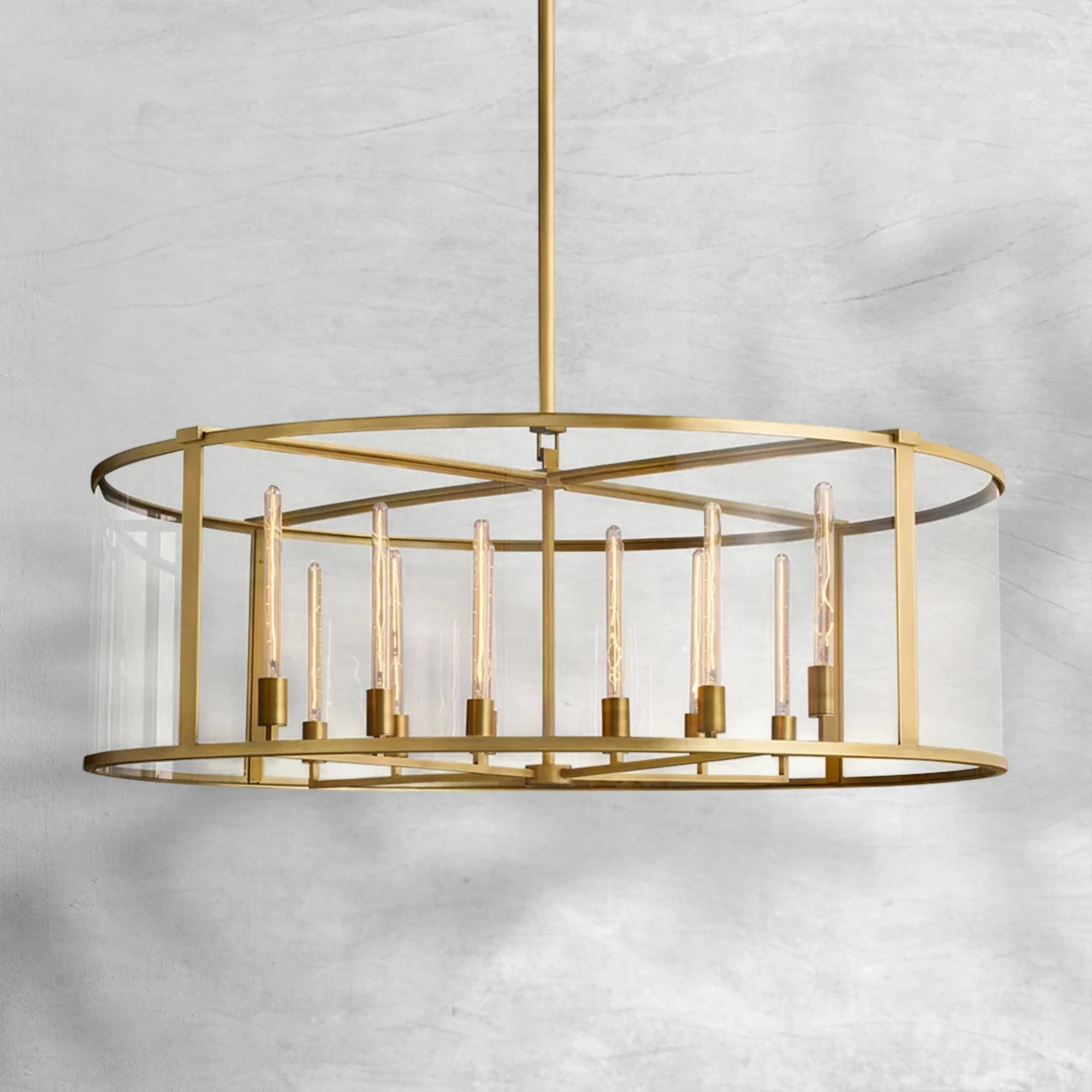 Baker Glass Lantern Modern Round Chandelier 33"44"55"