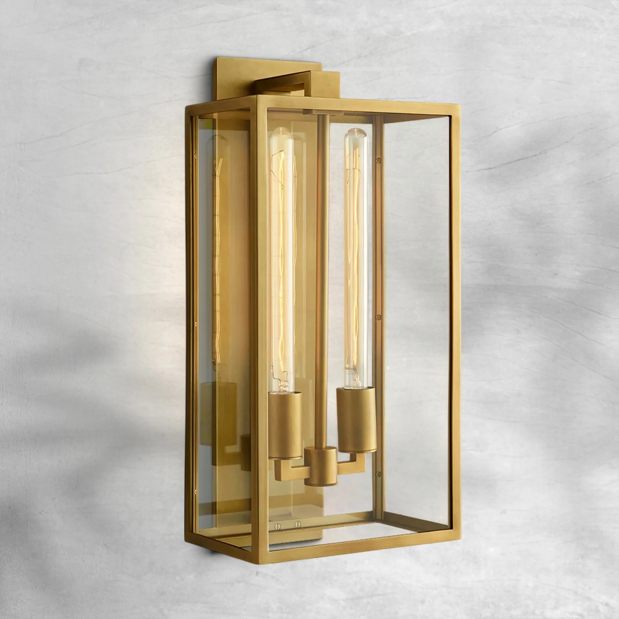 Baker Outdoor Square Lantern Wall Sconce 21"