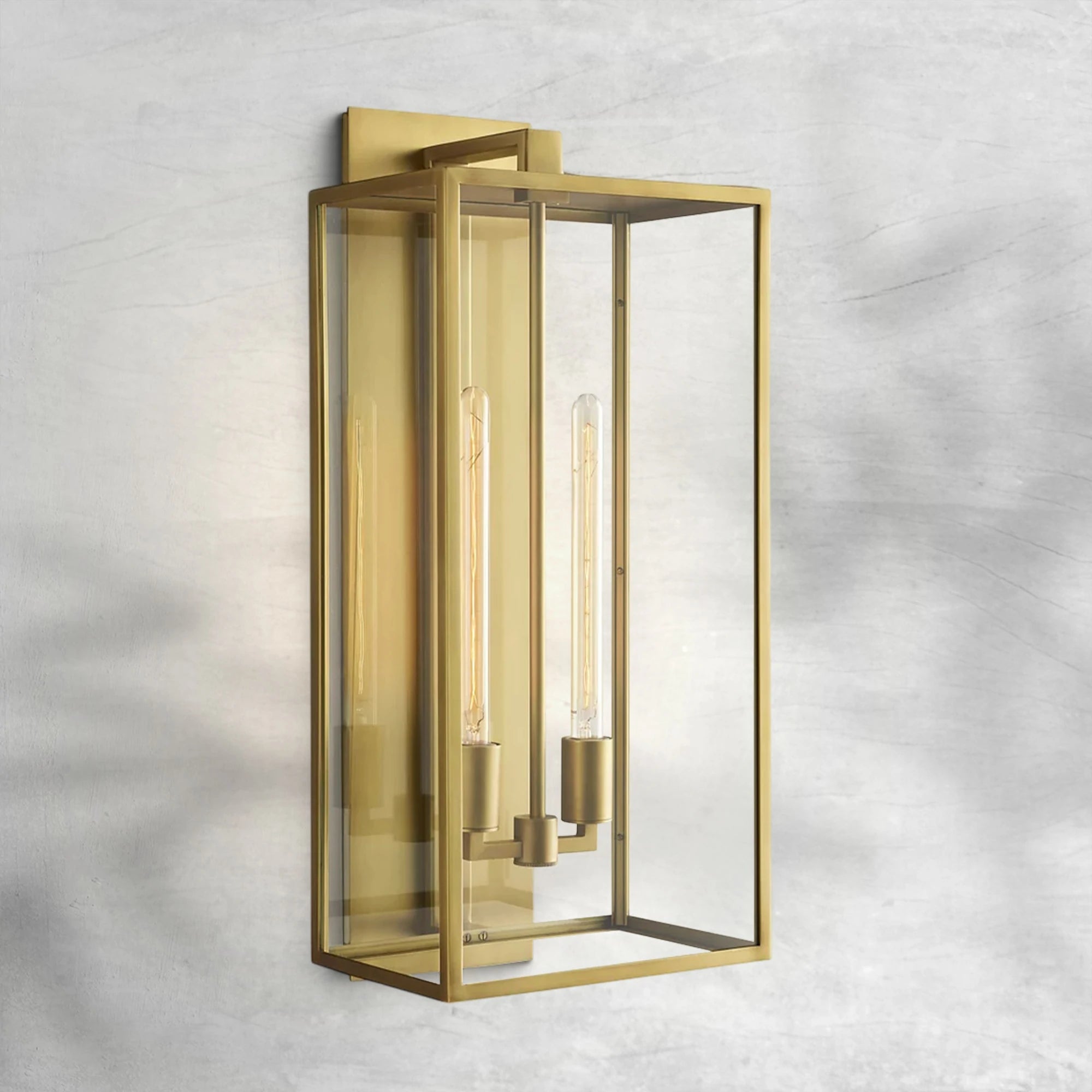 Baker Outdoor Square Lantern Wall Sconce 28"