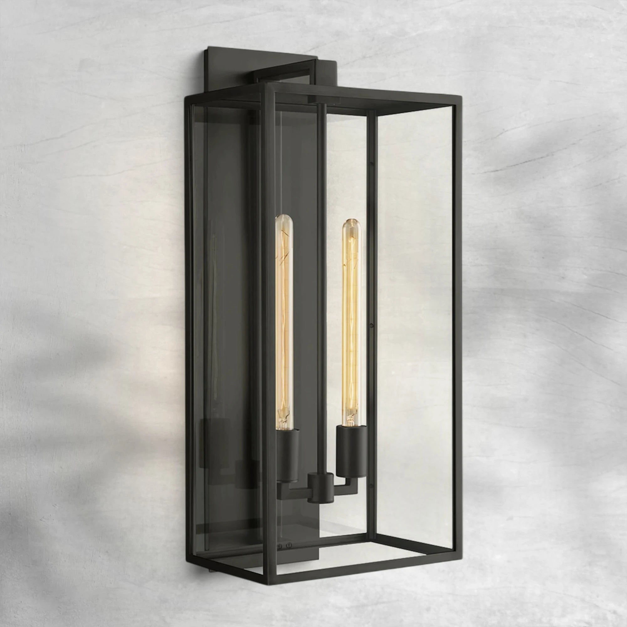 Baker Outdoor Square Lantern Wall Sconce 28"