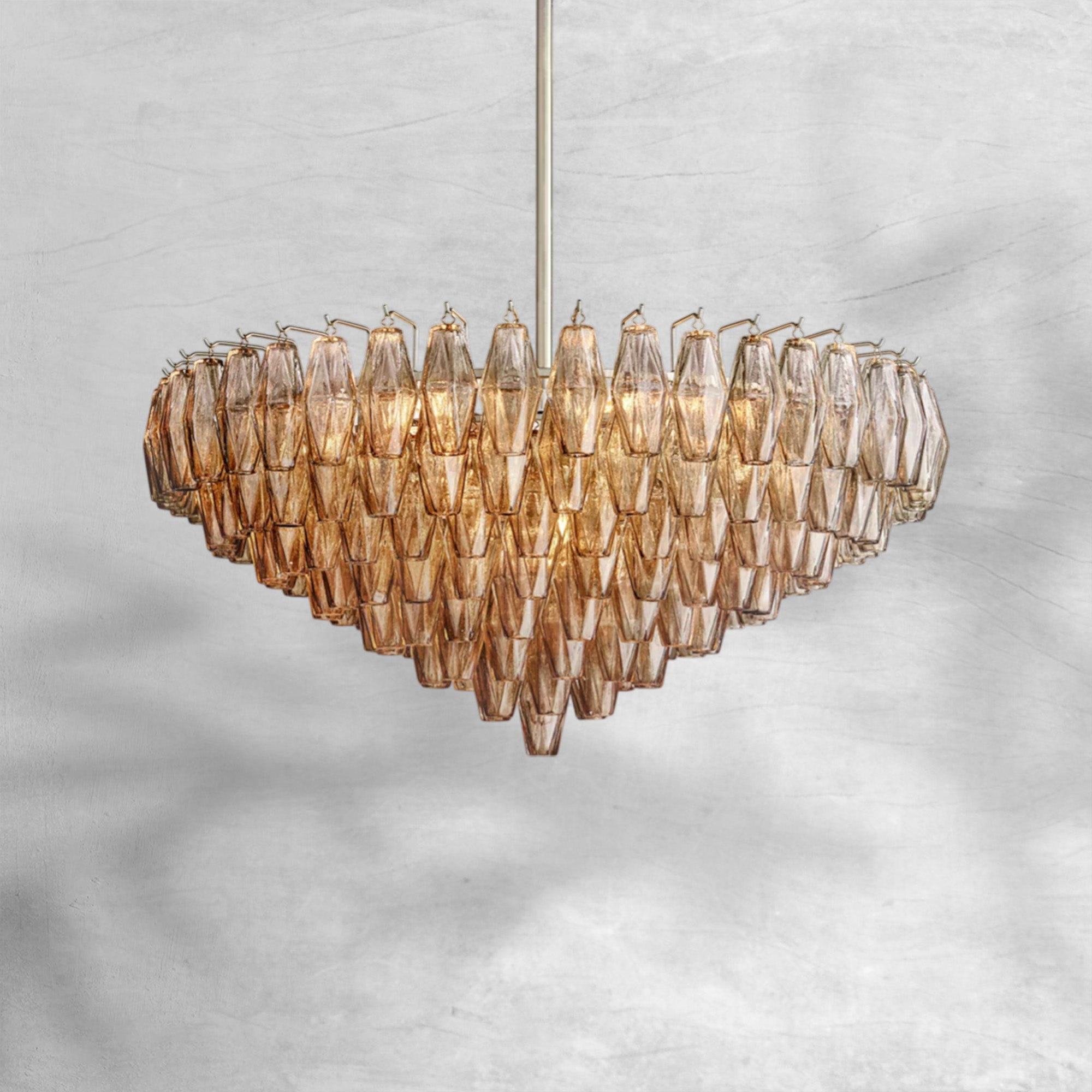 Chiaravalle Glass Tiered Round Chandelier 37"D 47"D 62"D