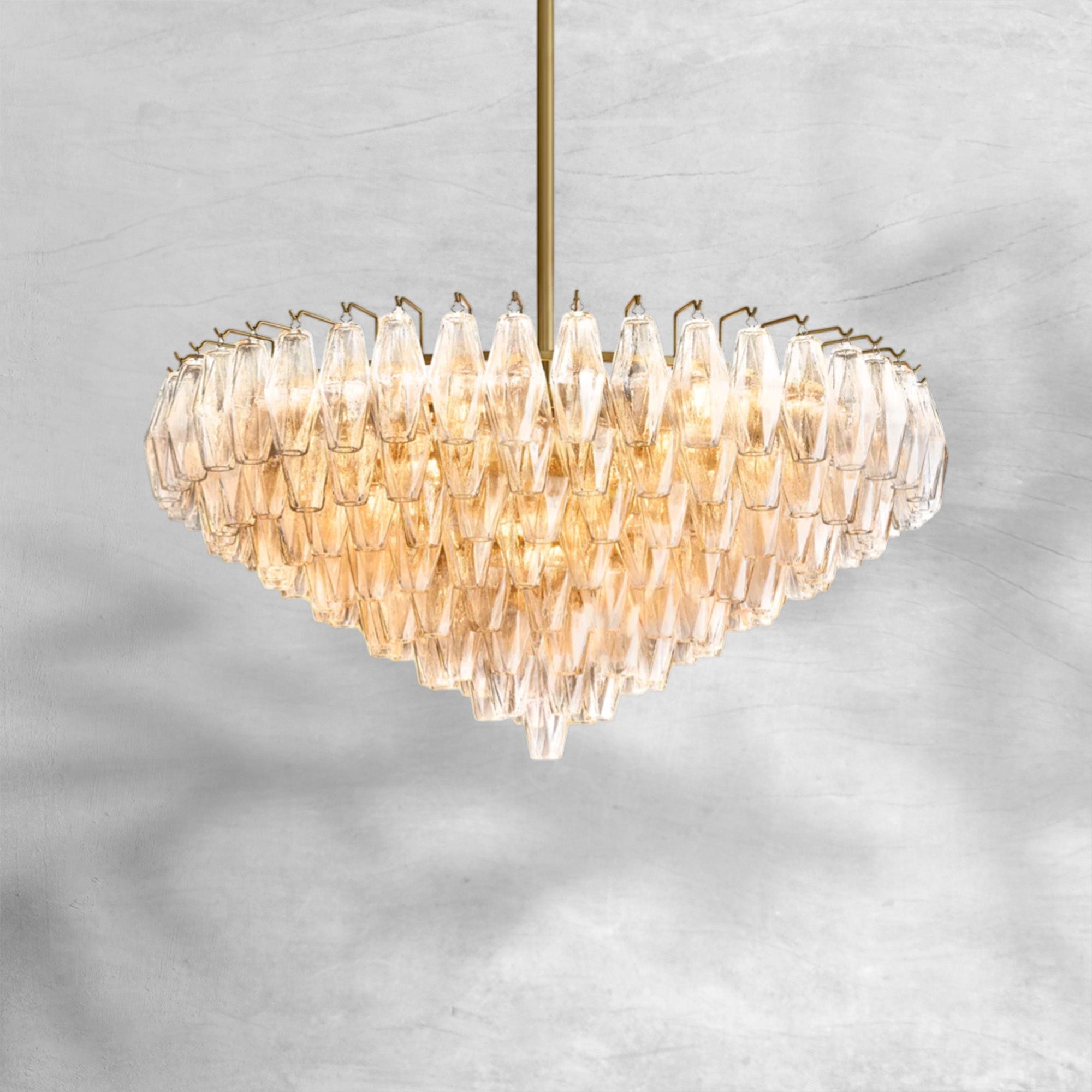 Chiaravalle Glass Tiered Round Chandelier 37"D 47"D 62"D