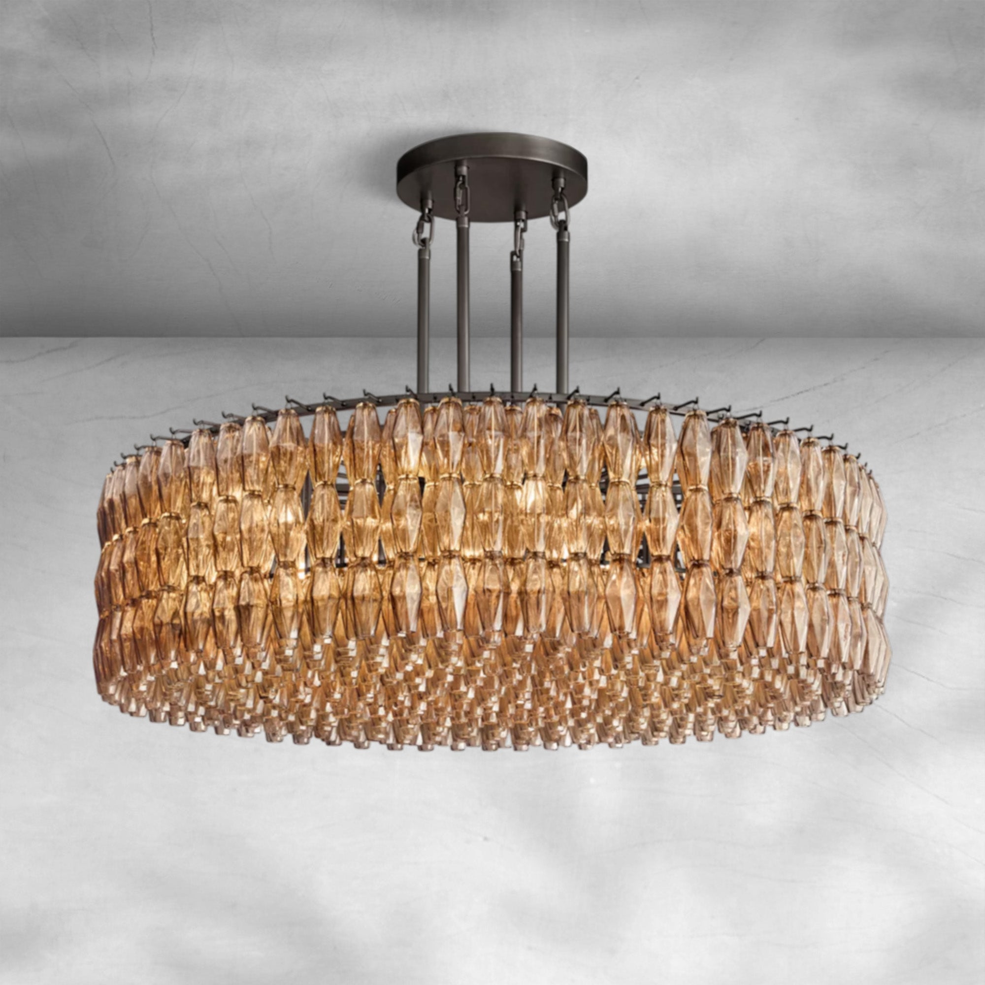 Chiaravalle Smoke Glass Round Chandelier 37"47"62"
