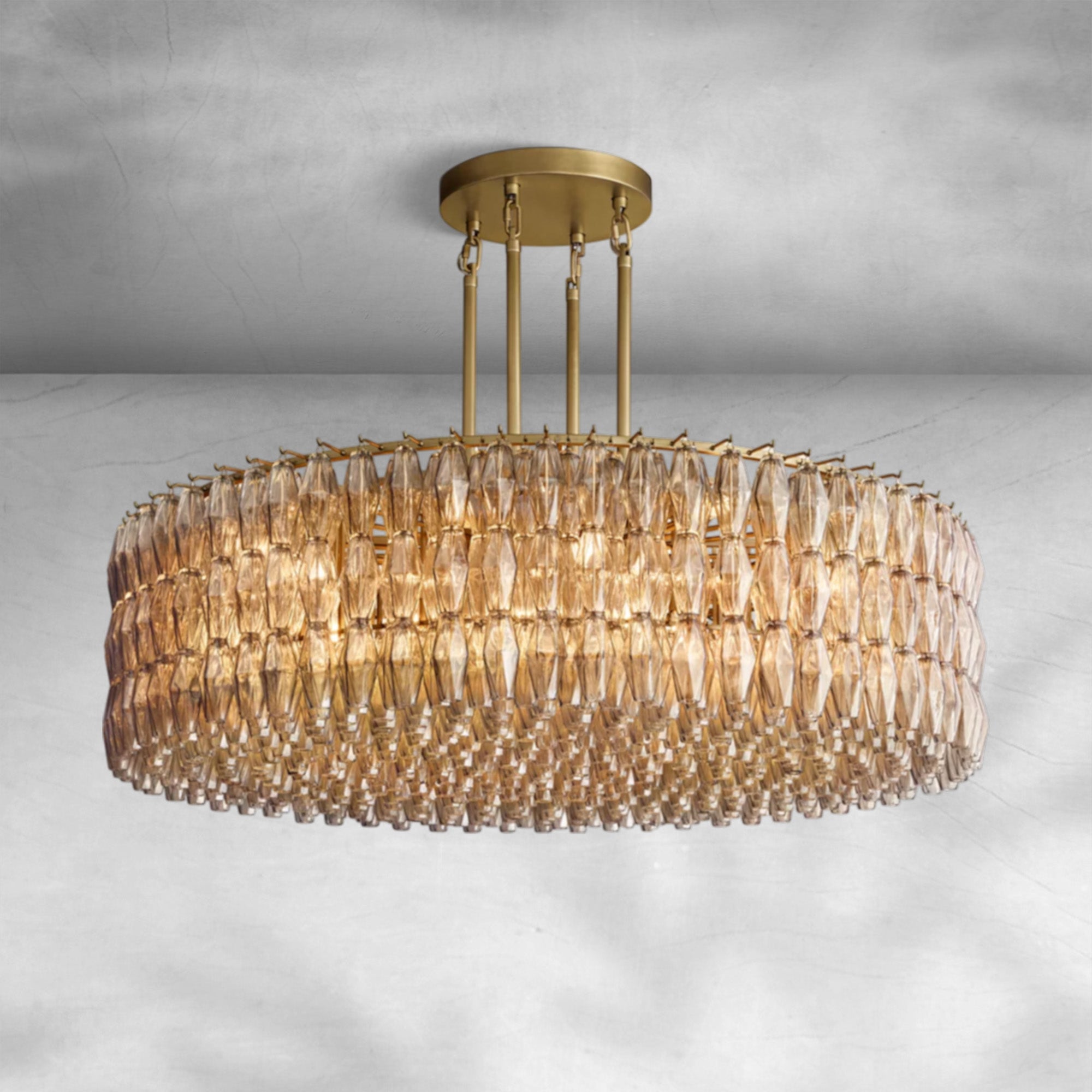 Chiaravalle Smoke Glass Round Chandelier 37"47"62"
