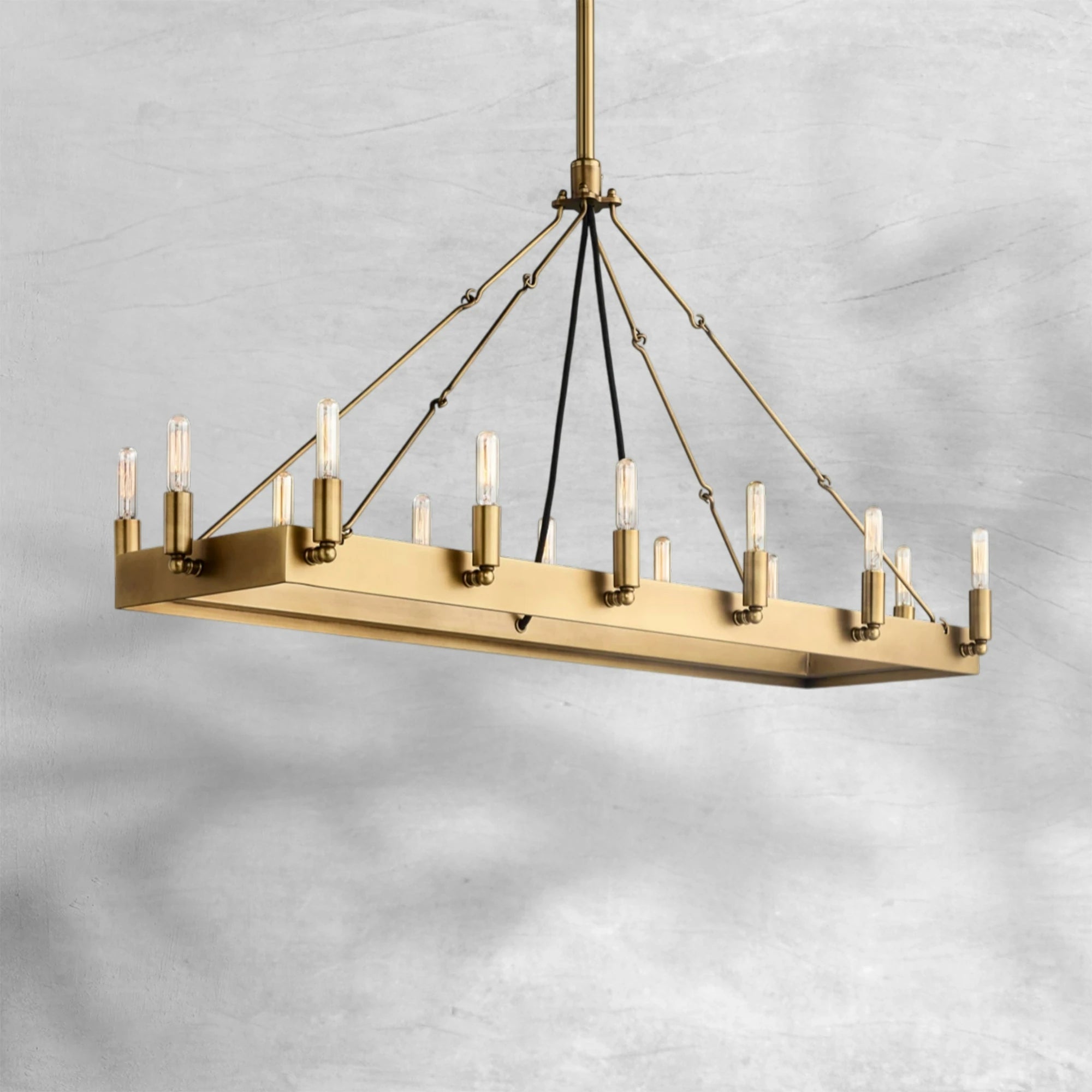 Camina Vintage Filament Rectangular Chandelier