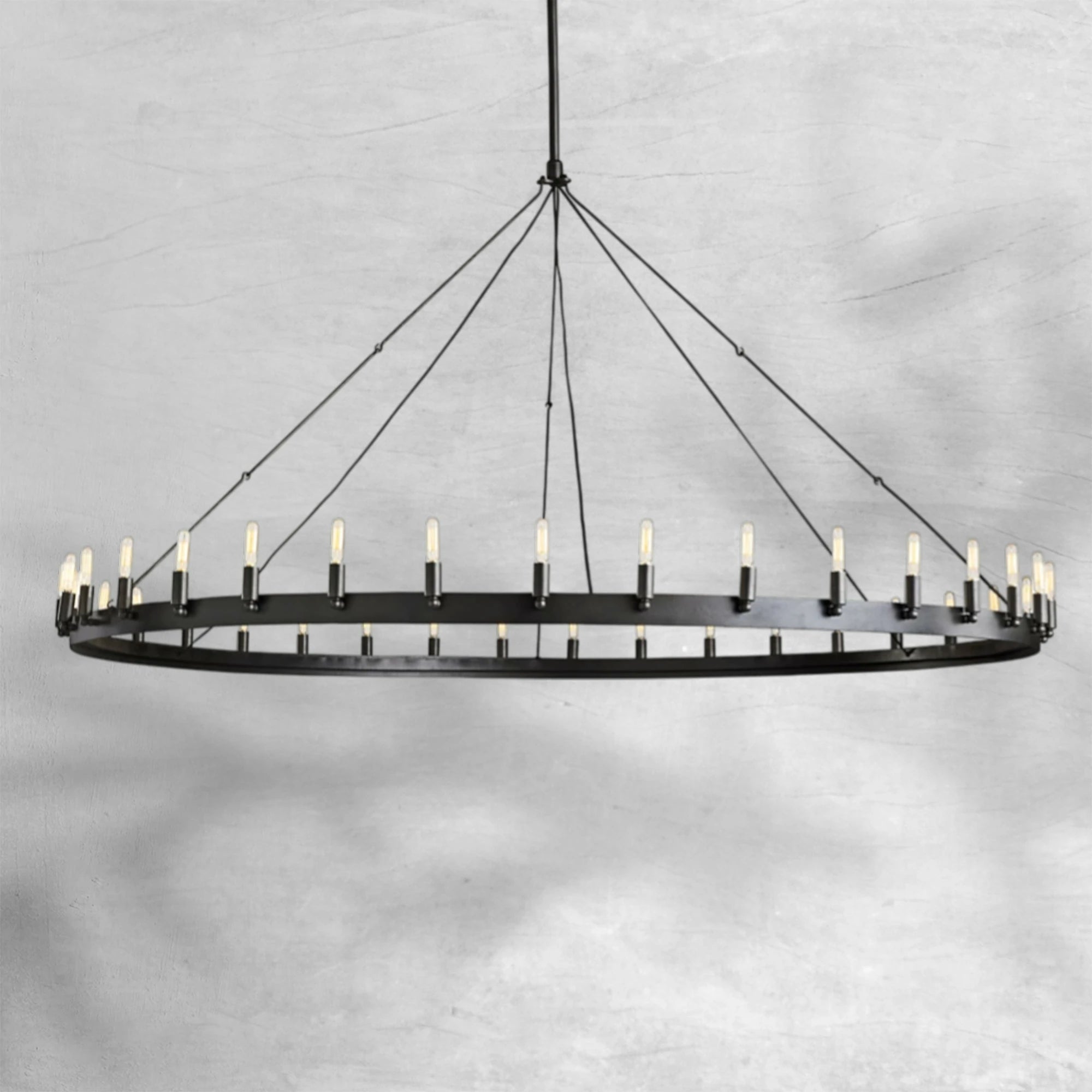 Camina Vintage Filament Round Chandelier 26"/38"/50"/73"