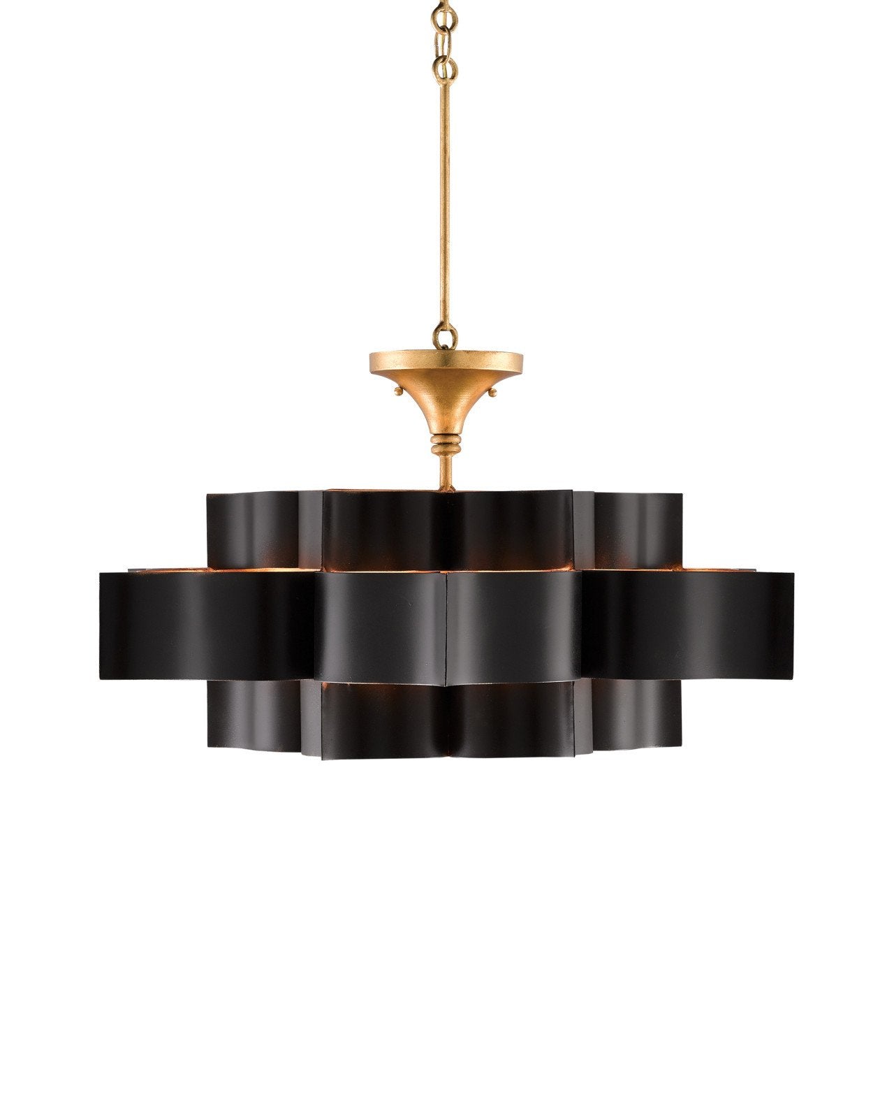 Grand Lotus Large Black Chandelier NORMAL Lotus   