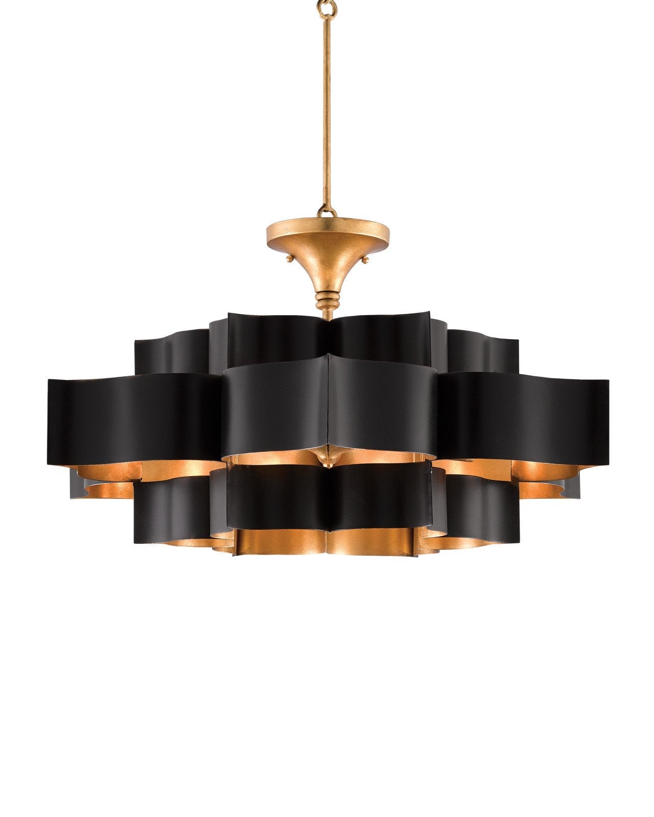 Grand Lotus Large Black Chandelier NORMAL Lotus   