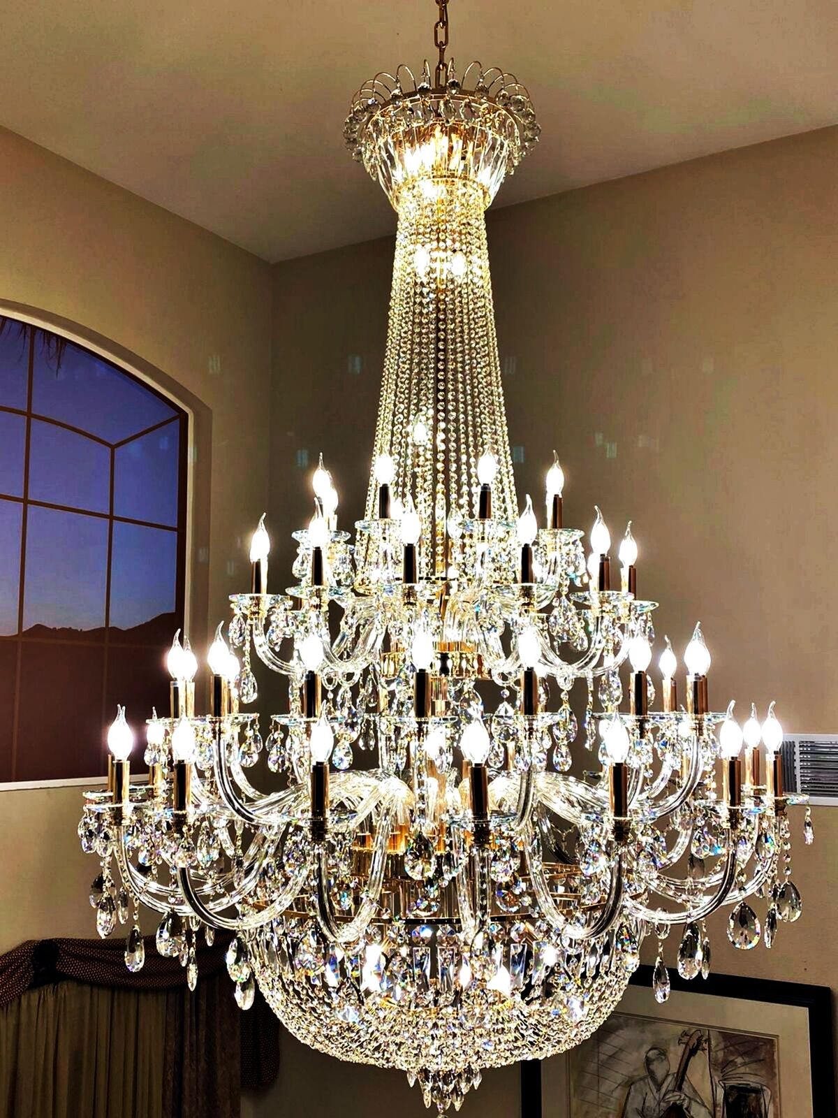 Extra Large European-style Multi-layers Candle Luxury Crystal Chandelier Gold Art Foyer/Staircase Decorative Light Fixture Chandeliers Kevinstudiolives   