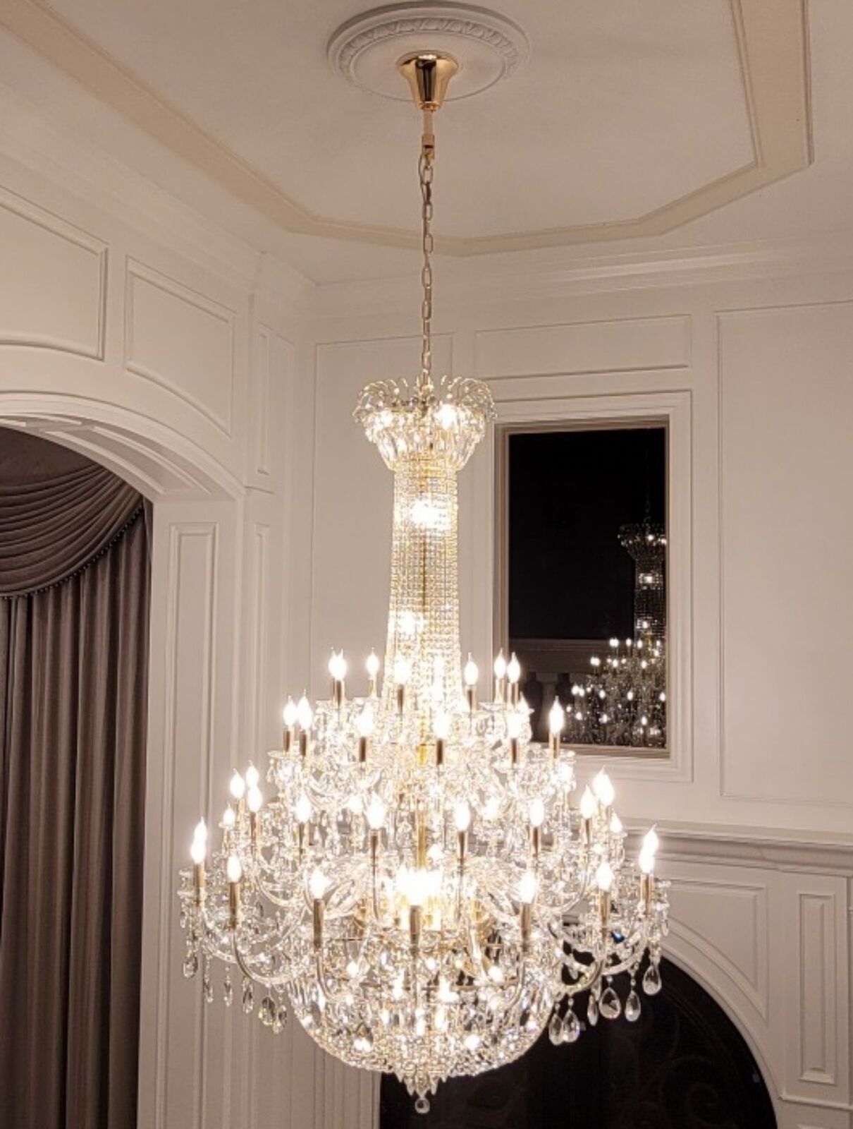 Extra Large European-style Multi-layers Candle Luxury Crystal Chandelier Gold Art Foyer/Staircase Decorative Light Fixture Chandeliers Kevinstudiolives   