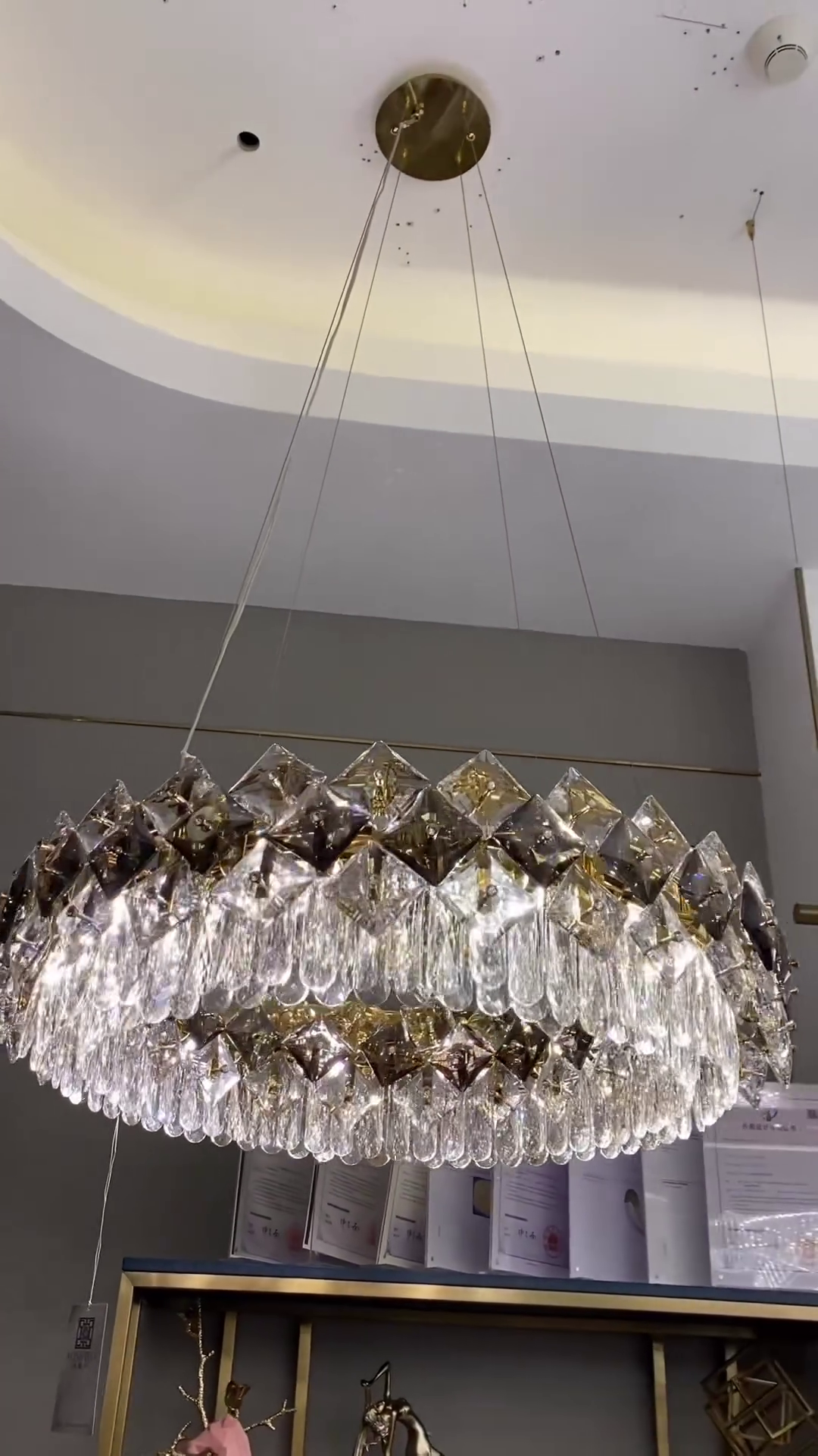 Modern Prismatic Round Crystal Chandelier for Living Room/Bedroom Chandeliers Kevinstudiolives   