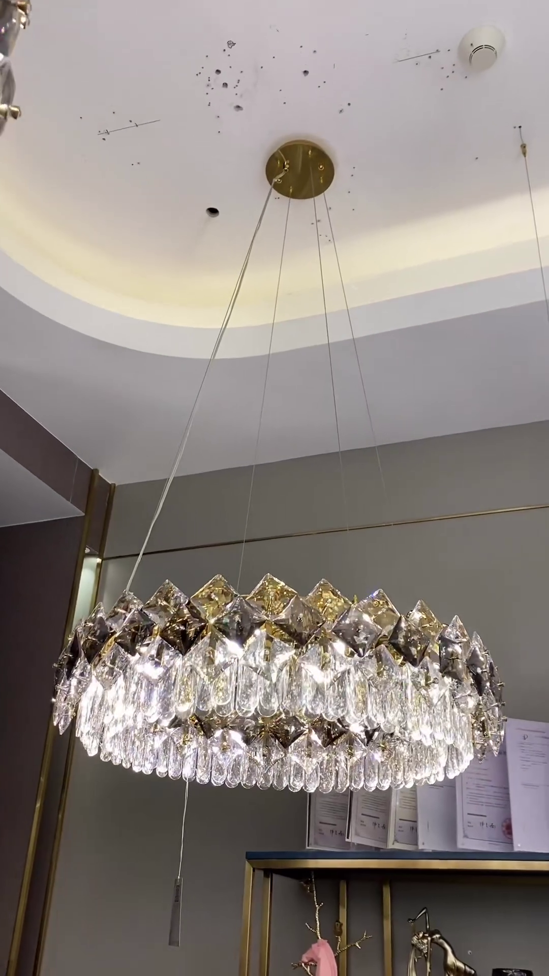Modern Prismatic Round Crystal Chandelier for Living Room/Bedroom Chandeliers Kevinstudiolives   