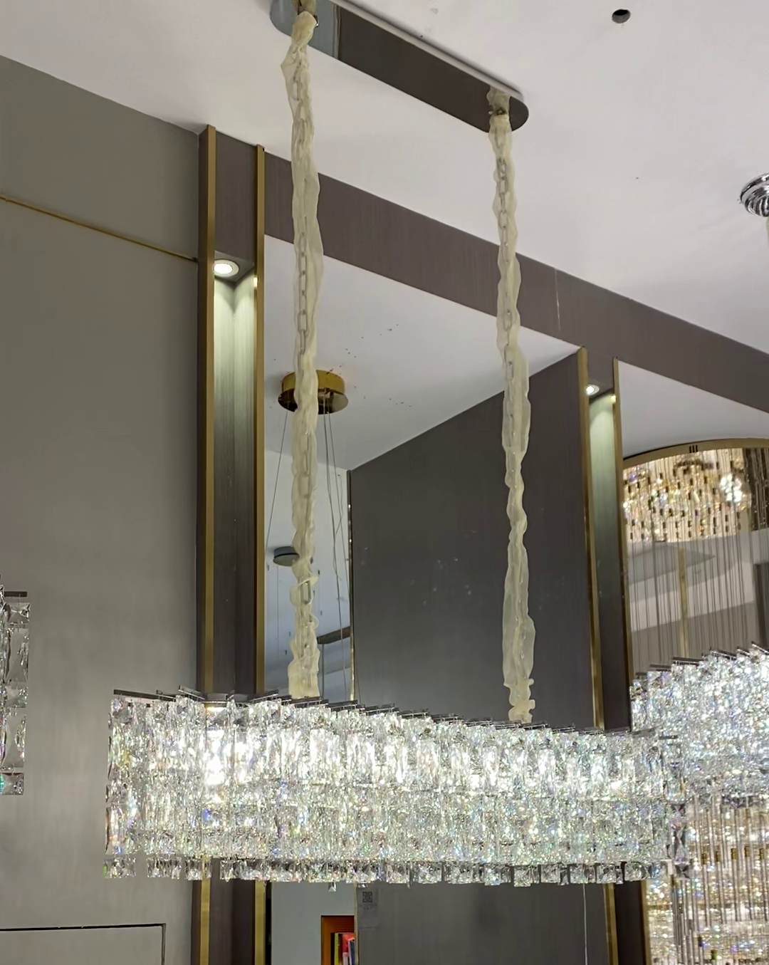 Modern Luxury Round/Rectangle Ice Crystal Chandelier in Chrome Finish for Living/Dining Room/Bedroom Chandeliers Kevinstudiolives Rectangle/12 Lights/L47.2" Warm Light 