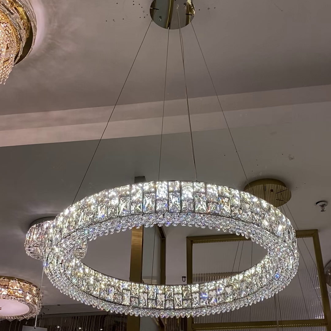 Light Luxury Round/Oval Spliced Crystal Chandelier for Living/Dining Room/Kitchen Island Chandeliers Kevinstudiolives   