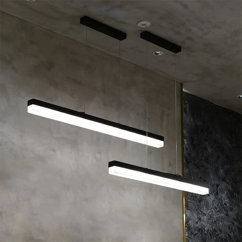 Prima Modern Alabaster Linear Pendant Light Over Kitchen Island, Chandelier Over Dining Table Pendant Light Kevin Studio Inc 47.24"L*2.36"W*2.36"H Black 