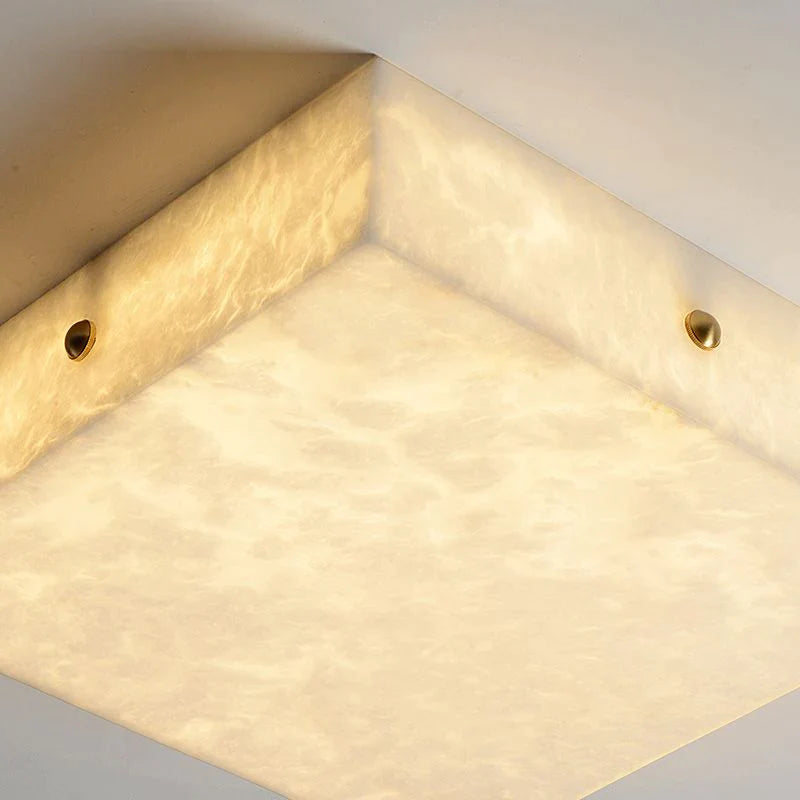 Coral Modern Alabaster Flushmount, Designer Ceiling Light Fixtures Chandelier Kevin Studio Inc   