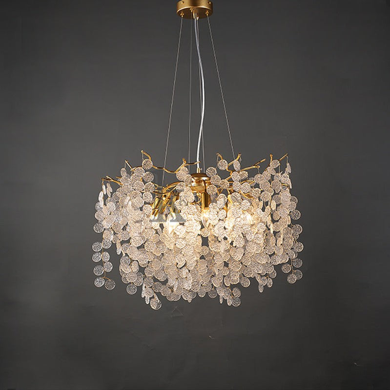 Una Modern Gold Chandelier Light Fixture for Dinning Room 23.6" D Branch Chandelier Kevin Studio Inc   