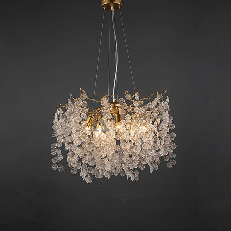 Una Modern Gold Chandelier Light Fixture for Dinning Room 23.6" D Branch Chandelier Kevin Studio Inc   