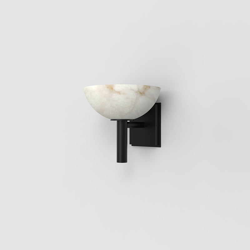 Zona Modern Bowl Shade Alabaster Wall Sconce, Living Room Sconce Wall Light Fixtures Kevin Studio Inc   