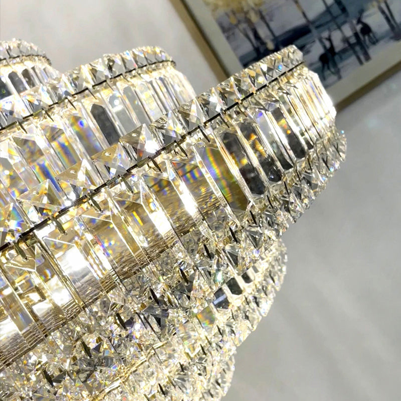 Luxury Cake Shape Living Room Crystal Chandelier Chandelier Kevin Studio Inc   