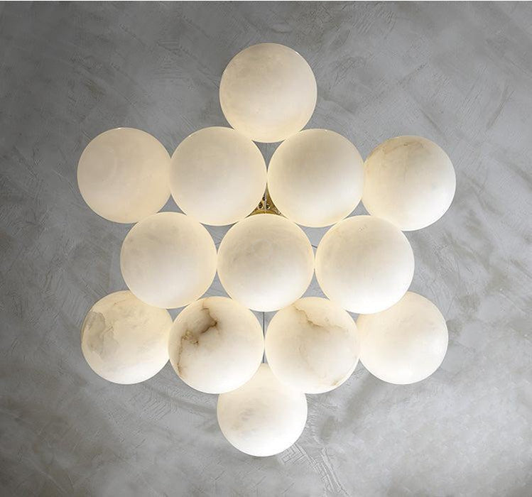 Sophie Modern  Alabaster Ball Pendant Light, Dining Room Light Chandelier Kevin Studio Inc   