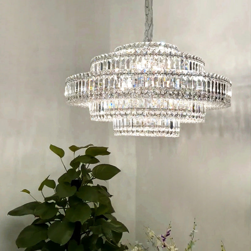 Luxury Cake Shape Living Room Crystal Chandelier Chandelier Kevin Studio Inc   