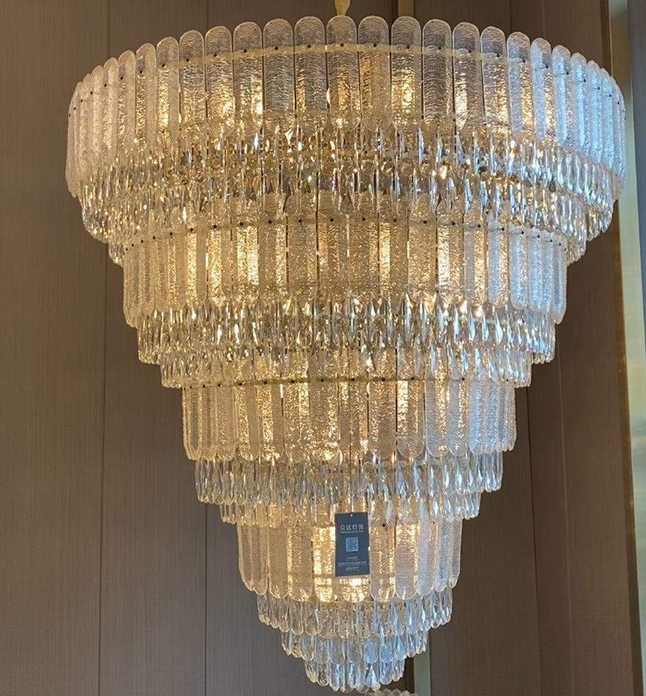 Oversized Multi-layers Luxury Gold Crystal Chandelier For Large Foyer/Hallway/Entryway Chandeliers kevinstudiolives   