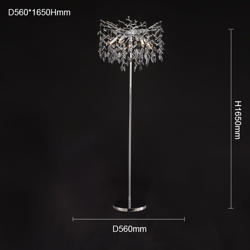 Aether Modern Gold Clear Crystal Floor Lamp For Bedroom, Living Room Floor standing lamps Kevin Studio Inc   