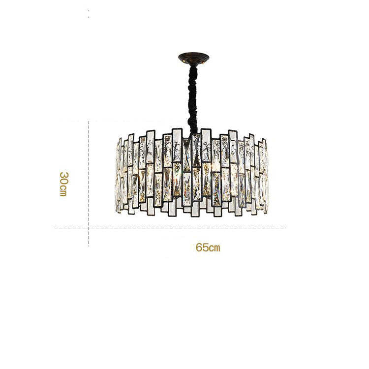 Emery Modern Round Crystal Chandelier-Black Finish Chandeliers Kevin Studio Inc   