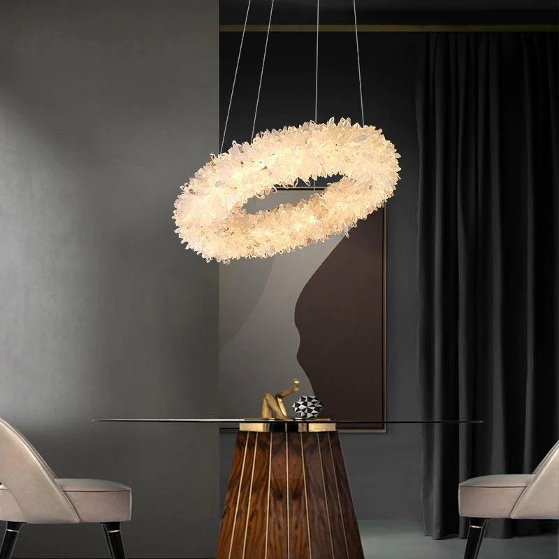 Capek Modern Rock Crystal Round  Chandelier For Living Room Chandelier Kevin Studio Inc   