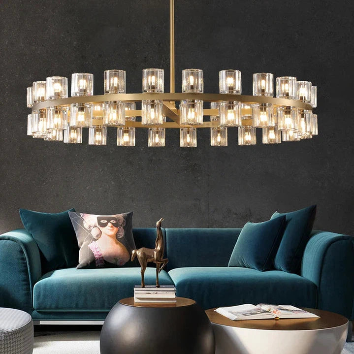 Aminda Modern Round Crystal Chandelier Light For Living Room 36", 48", 60" chandelier Kevin Studio Inc   