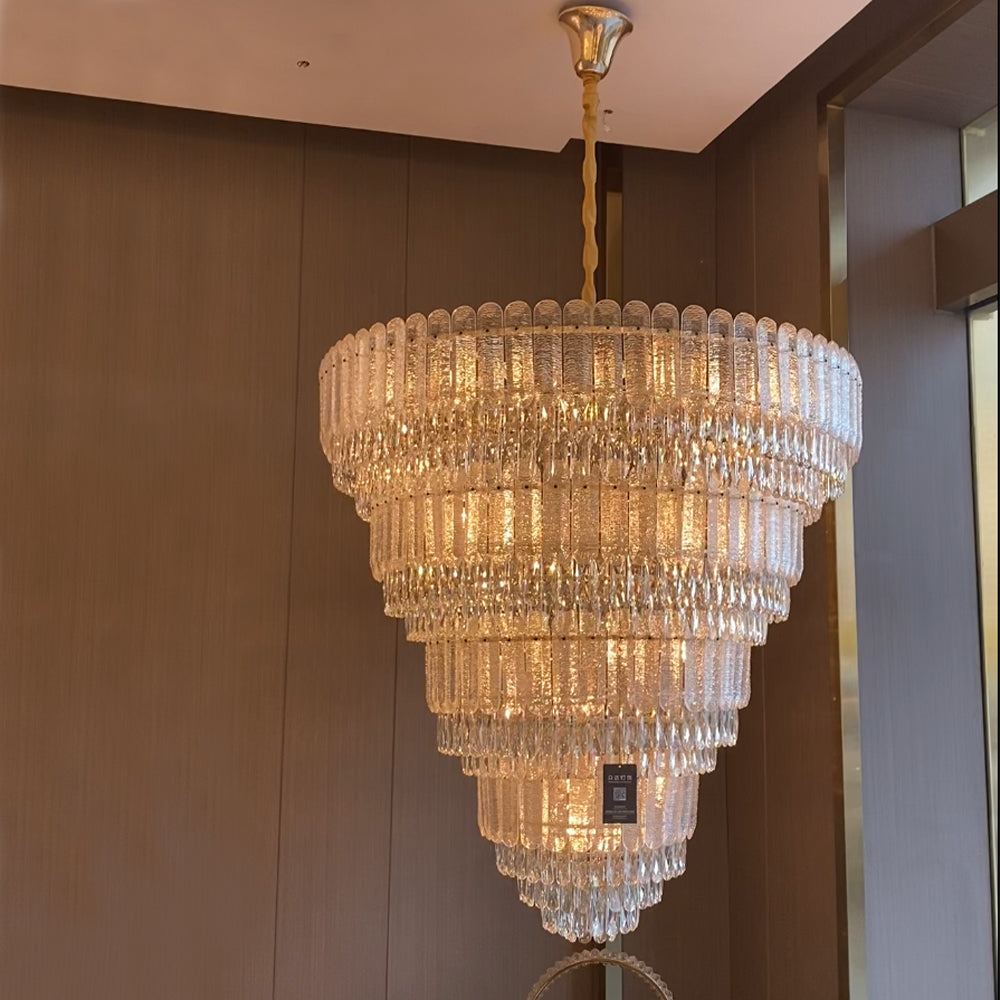 Oversized Multi-layers Luxury Gold Crystal Chandelier For Large Foyer/Hallway/Entryway Chandeliers kevinstudiolives D39.4"*H59.1" Warm Light 