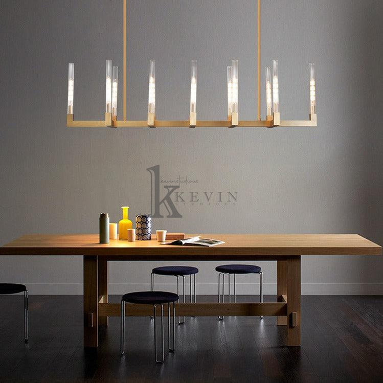 Zreddie Candlestick Modern Linear Chandelier, Island Chandelier 55'' 67'' L chandelier Kevin Studio Inc   