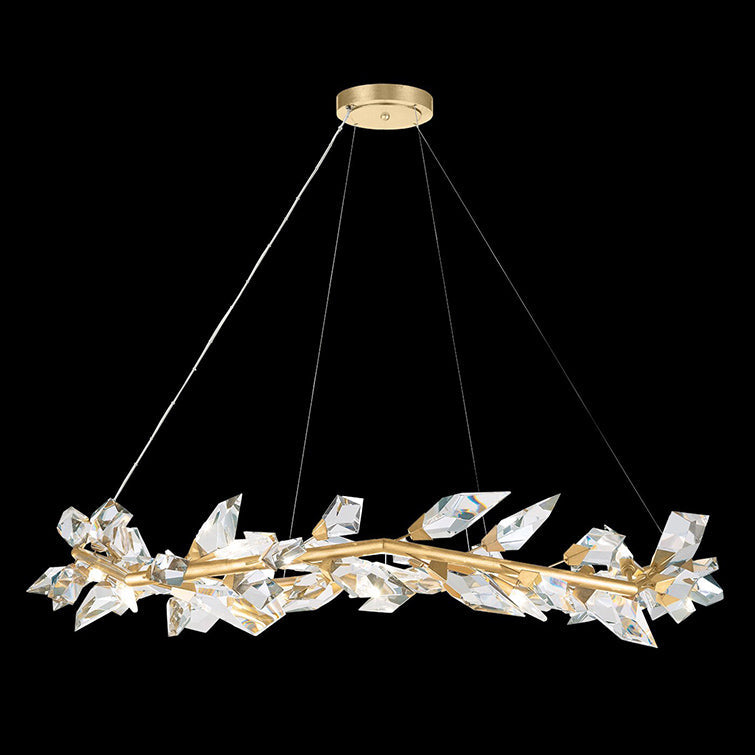 Aurelia Crystal Prism Round Crystal Chandelier 55" D  Kevin Studio Gold Leaf  