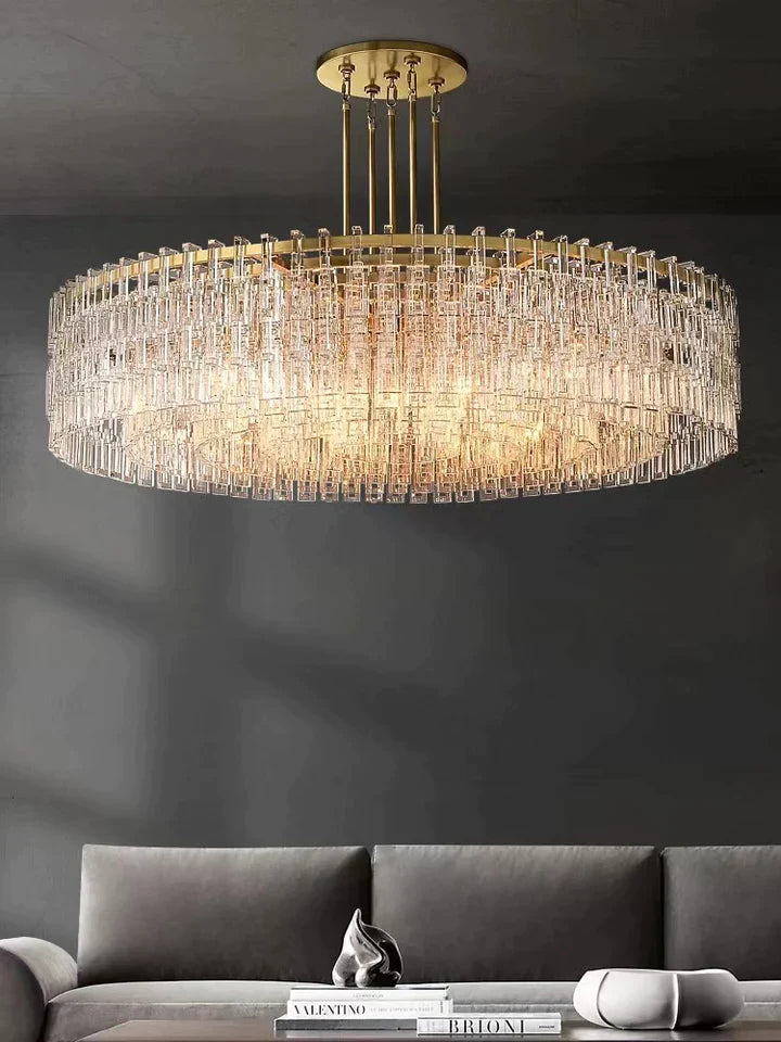 Extra Large Multi-layer Round/ Rectangle Crystal Ceiling Chandelier for Living/ Dining Room Chandeliers kevinstudiolives   