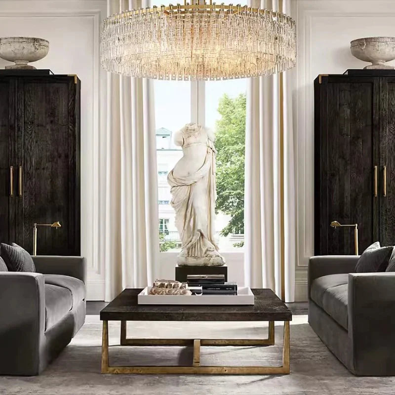 Extra Large Multi-layer Round/ Rectangle Crystal Ceiling Chandelier for Living/ Dining Room Chandeliers kevinstudiolives   