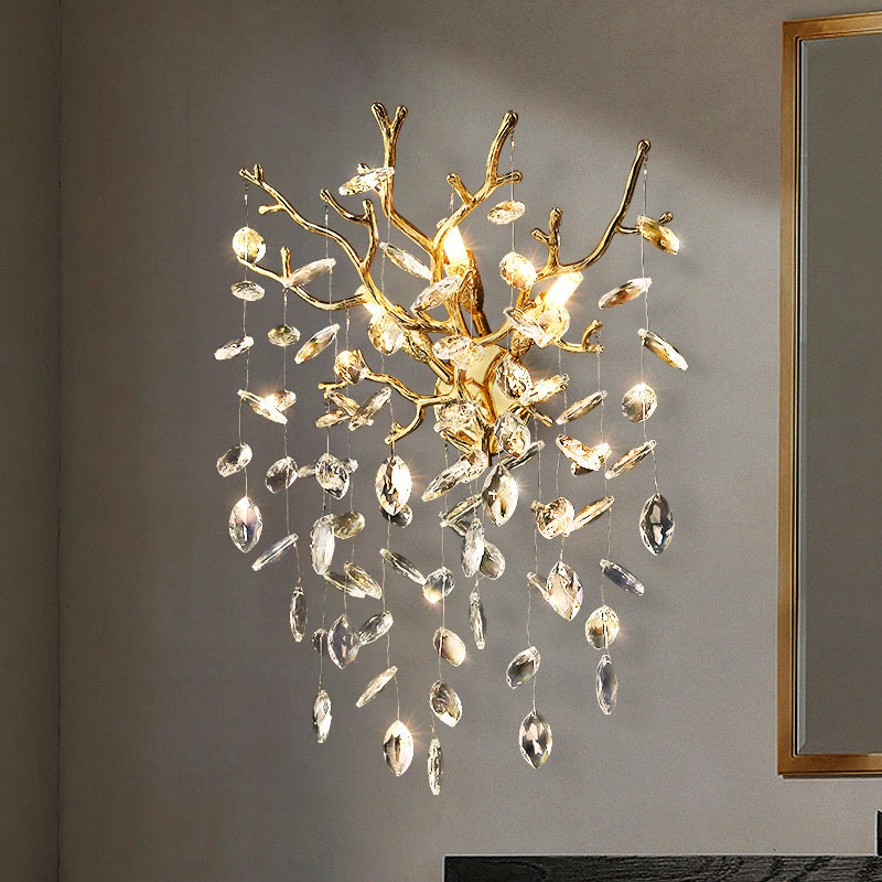 Helios Modern Stylish  Crystal Wall Sconce For Bedroom, Living Room Wall Sconce Kevin Studio Inc   