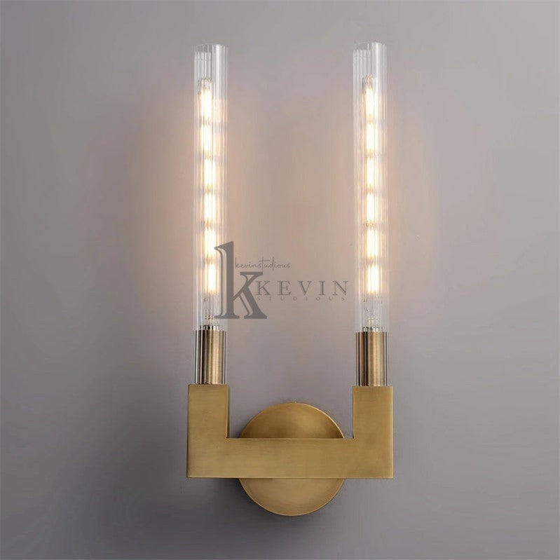 Zreddie Modern Candlestick Double Wall Sconce wall sconce Kevin Studio Inc Lacquered Brass  