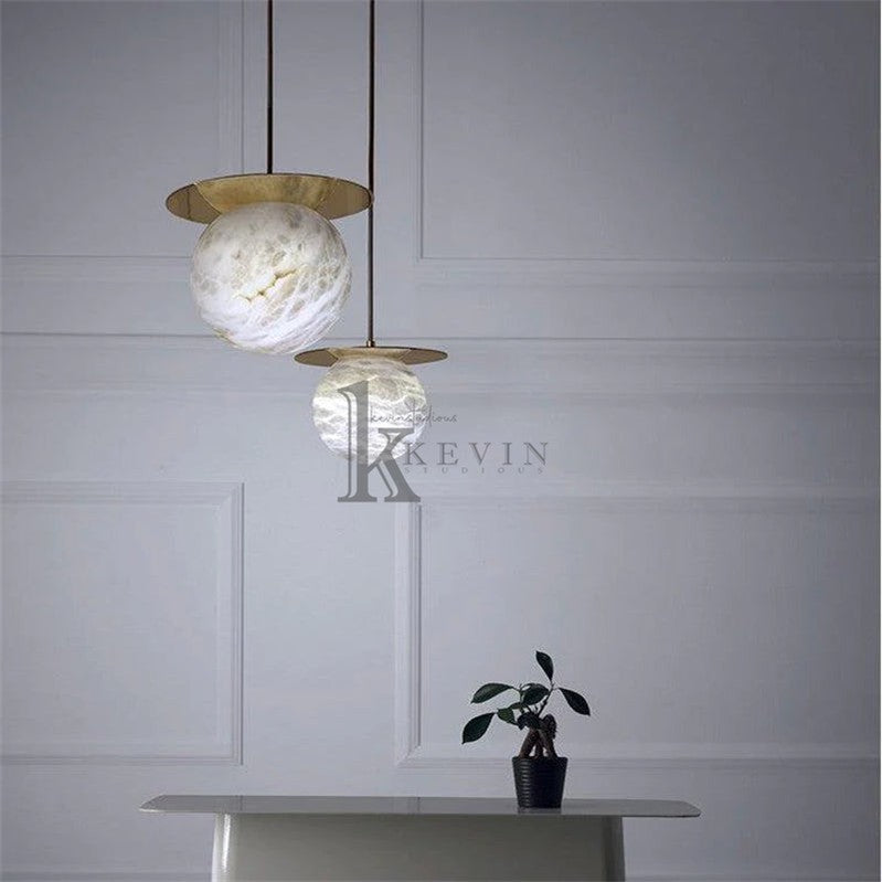 Billye Spanish Alabaster Bedside Pendant Light Pendant Light Kevin Studio Inc SMALL  