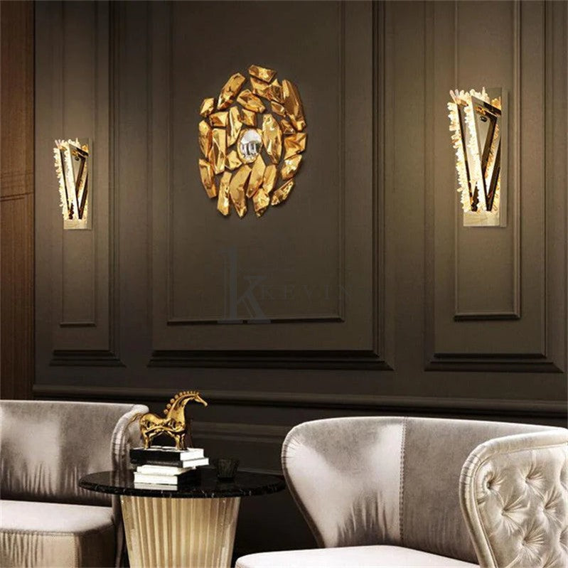 Turrin Modern Rock Crystal Wall Sconce For Bedroom Wall Sconce Kevin Studio Inc   