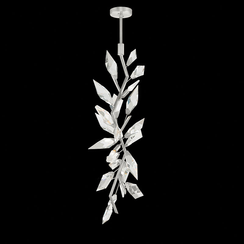 Aurelia Crystal Prism Elegance Grand Foyers Chandelier Light 41" H  Kevin Studio Silve Leaf  